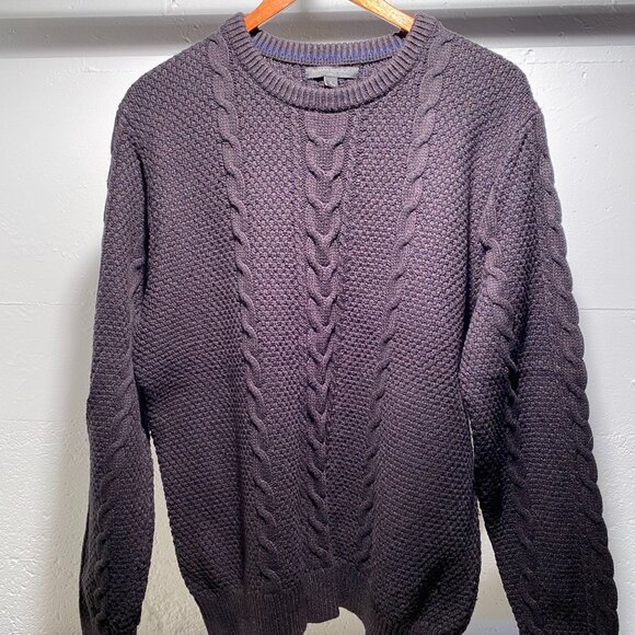 Banana Republic Men's Cable Knit Crewneck Pullover Sweater - Picture 2 of 5